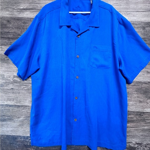Tommy Bahama Royal Blue Casual Button Down Shirt - Picture 1 of 5